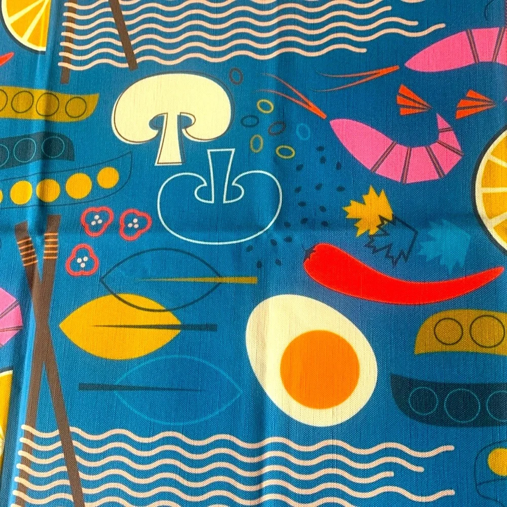 NEW mid century modern style sushi tea towel 16x24  Heavy duty cotton canvas